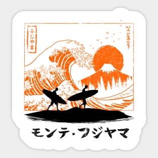 Surfing the wave in Japan Sticker